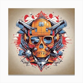 Skull T-Shirt Design 3 Canvas Print