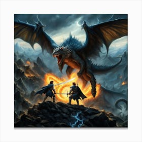 Dragons Of Abyss Canvas Print