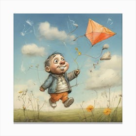 Flying Kite Canvas Print