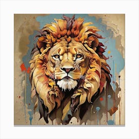 Lion art print Canvas Print