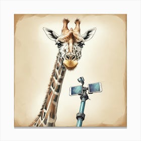 Giraffe Selfie 2 Canvas Print