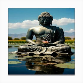 Default Zeno Stoic Buddha Lotus Meditation In Middle Of Water 0 Transformed Canvas Print