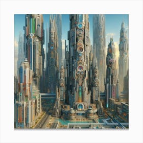 Futuristic City 50 Canvas Print