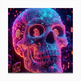 Bitcoin Skull Canvas Print