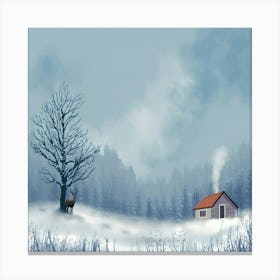 Winter House Stock Videos & Royalty-Free Footage Canvas Print