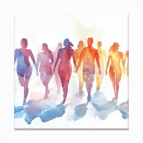 Group Of People Walking 1 Canvas Print