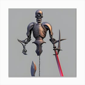 Skeleton With Sword1 Canvas Print