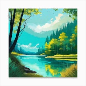 River In The Forest 11 Canvas Print