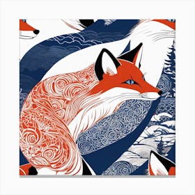 Foxes Canvas Print