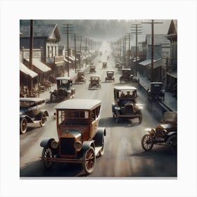 Early America & The Automobile ~Reimagined Canvas Print