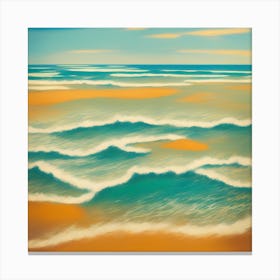 Sand And Waves Abstract Canvas Print