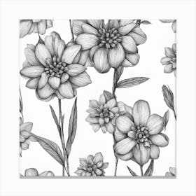 Black And White Flowers Canvas Print