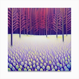 Painted Tree Lined Landscape Canvas Print