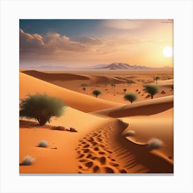 Sahara Countryside Peaceful Landscape Ultra Hd Realistic Vivid Colors Highly Detailed Uhd Drawi (17) Canvas Print