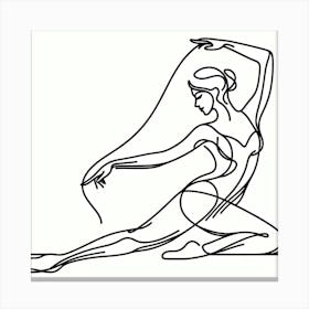 Dancing woman, line draw Canvas Print