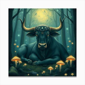 Bull In The Forest 17 Canvas Print