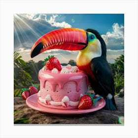 Toucan Cake Canvas Print