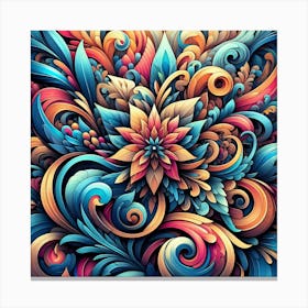 Abstract Floral Pattern 3 Canvas Print