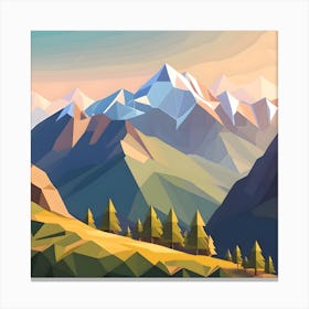 Low Poly Landscape Canvas Print