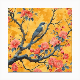 Asian Floral Wallpaper Canvas Print