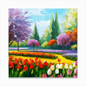 a flower garden in spring 3 Canvas Print