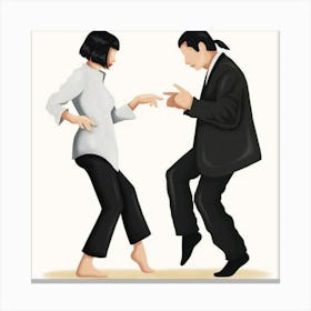 Man And Woman Dancing Canvas Print