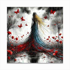 Girl In The Rain 2 Canvas Print