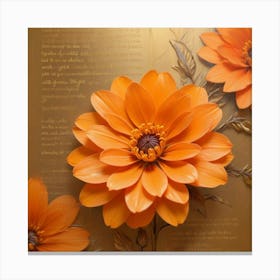 Orange Dahlias Canvas Print