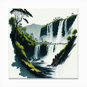 Colored Falls Ink Painting (135) Canvas Print