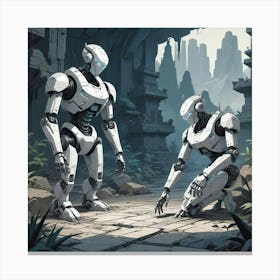 Robots In The Jungle Canvas Print