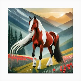 Horse In The Mountains 5 Canvas Print