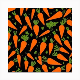 Carrots On Black Background 8 Canvas Print