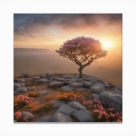 Tree In The Desert Canvas Print