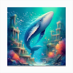 Whale In The Sea Canvas Print