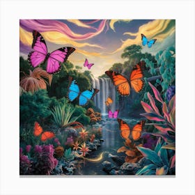 Butterflies In The Jungle Canvas Print