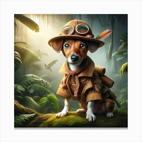 Dog In The Jungle Canvas Print