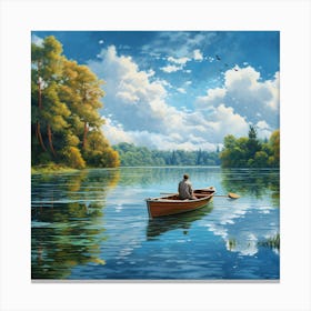 Man In A Boat 4 Canvas Print