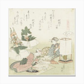 A Comparison Of Genroku Poems And Shells, Katsushika Hokusai 1 Canvas Print