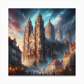 Cathedral At Night Canvas Print