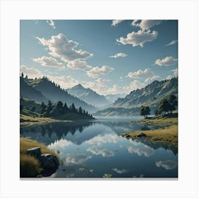 Lake In The Mountains 3 Canvas Print