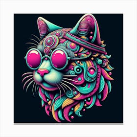 Psychedelic Cat 2 Canvas Print