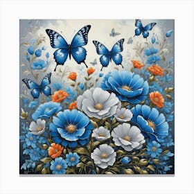 Blue Butterflies 2 Canvas Print