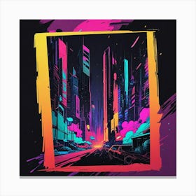 Neon City Canvas Print