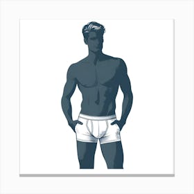 Man In Boxers 1 Canvas Print