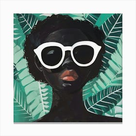 Black Woman With Sunglasses 3 Canvas Print