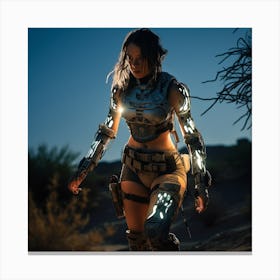 Sci-Fi Girl In Armor Canvas Print