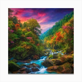 Colorful Autumn In The Mountains Canvas Print