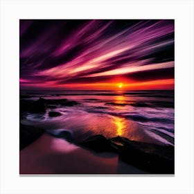 Sunset Over The Ocean 260 Canvas Print