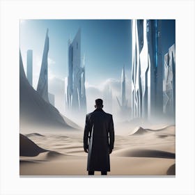 Man Standing In The Desert 36 Canvas Print