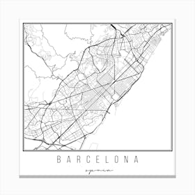 Barcelona Spain Street Map Canvas Print